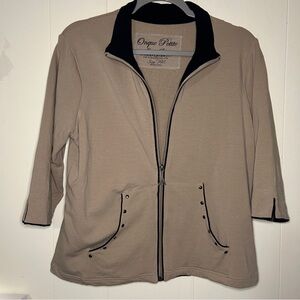 Onque Petite Full Zip Jacket Size Medium Petite